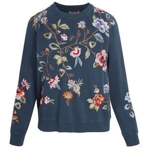 Johnny Was Caspian Raglan Embroidered Sweatshirt
